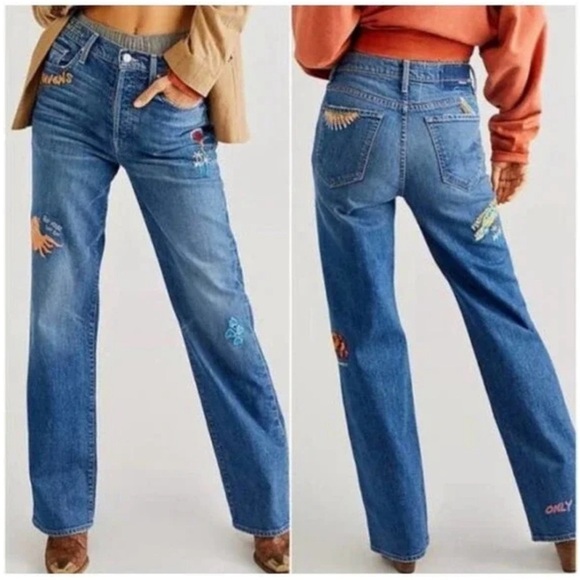 MOTHER The Rambler Sneak Jeans in Running With Scissors Sz 24 NWT - Picture 1 of 15